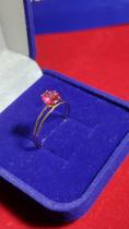 Anel Rosa Ouro 18 Kilates Solitário 1.10Gramas Pedra Zircônia 4 mm Todas as Pedra Anel Vermelho, Azul,