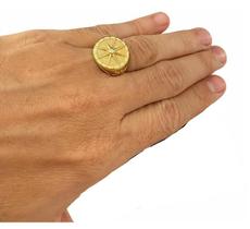 Anel Rosas Dos Ventos Banhado A Ouro 18K Luxo Masculino