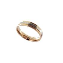 Anel Rosso Aro 25 Aço 5Mm Centro Steel Borda Gold Trabalhada Anel Rosso Aro 25 Aço 5Mm Centro Steel Borda Gold Trabalhada