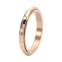 Anel Rotativo Ultra Fino Em Aço Titânio Dourado Rosa Para Mulheres, Minimalista, Hipoalergênico,