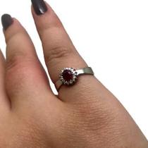 Anel Rubi e Diamantes Diamantes Extra Ouro Branco 18K 24324 K655