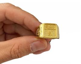 Anel Salmo 91 Banhado A Ouro 18K Masculino Oração Bíblia