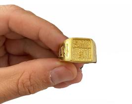 Anel Salmo 91 Banhado A Ouro 18k Masculino Oração Bíblia