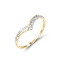 Anel Santuzza em Ouro Amarelo 10K com Diamante Delicado em Formato V Anel Santuzza em Ouro Amarelo 10K com Diamante Delicado em Formato V