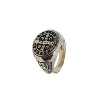 Anel São Bento 16mm Prata Banhado Ouro 18K - Rosso