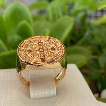 Anel São Bento Banhado A Ouro Ref.: 01.0934 Dourado