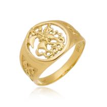 Anel São Jorge Guerreiro Protetor Ouro Amarelo 18 Kl Anel São Jorge Guerreiro Protetor Ouro Amarelo 18 Kl