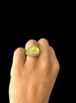 Anel São Jorge Redondo Cravejado - Banhado a Ouro 18k Anel São Jorge Redondo Cravejado - Banhado a Ouro 18k