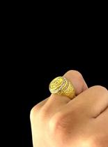 Anel São Jorge Redondo Cravejado - Banhado a Ouro 18k Anel São Jorge Redondo Cravejado - Banhado a Ouro 18k