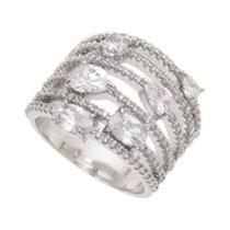 Anel Seis Fios Cravejados em Zirconias - Ref: ABIJU000577
