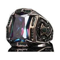 Anel Selo Turco Vintage Prata Retro Feito À Mão Para Homens Com Padrão De Escultura Em Zircônia Anel Selo Turco Vintage Prata Retro Feito À Mão Para Homens Com Padrão De Escultura Em Zircônia