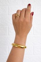 Anel semi joia corrente ouro 18 kl cravejado regulável