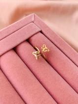 Anel semi joia duplo borboleta regulável ouro 18k e prata925 Anel semi joia duplo borboleta regulável ouro 18k e prata925