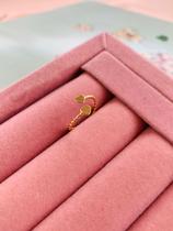 Anel semi joia duplo de coração com regulagem banho ouro 18 kl e prata 925