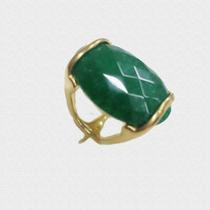 Anel Semijoia Com Pedra Natural Quartzo Verde tamanho 21