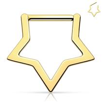 Anel Septum Melighting Star 16G Gold Titanium G23 8mm para mulheres