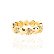 Anel sequência de corações banhado a ouro 18k Anel sequência de corações banhado a ouro 18k