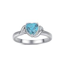 Anel Shusukue Heart Turquesa em Prata Esterlina 925 Tamanho 7 Anel Shusukue Heart Turquesa em Prata Esterlina 925 Tamanho 7