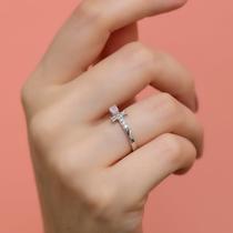 ANEL SIGNO PEIXES COM AMULETO CRUZ ANSATA CRAVEJADA - Prata Banhado a Ouro 18K