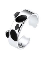 Anel SILVERCUTE Urso Panda Prata 925 com Esmalte Preto Anel SILVERCUTE Urso Panda Prata 925 com Esmalte Preto