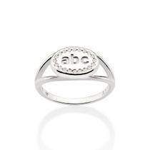 Anel skinny ABC de Prata 925 com Zircônias Rommanel 810288 Anel skinny ABC de Prata 925 com Zircônias Rommanel 810288