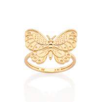 Anel skinny borboleta banhado a ouro 513482 Rommanel