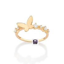 Anel Skinny Borboleta Com Zircônias 513483 Rommanel