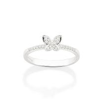 Anel skinny borboleta de prata 925 BRANCO 810227 Rommanel