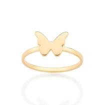 Anel Skinny Borboleta Rommanel Folheado a Ouro 513278