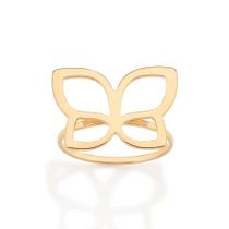 Anel Skinny Borboleta Vazada Banhada a Ouro Rommanel 513632 Tamanho:26Cor:Dourado