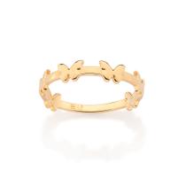 Anel skinny borboletas banhado a ouro 513484 Rommanel