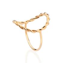 Anel skinny Círculo Torcido Banhado a Ouro Rommanel 513526