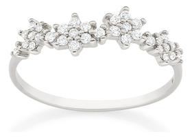 Anel Skinny Composto Por 4 Flores Cravejadas 313246