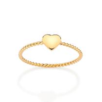 Anel skinny coração banhado a ouro 18k - rommanel - anel anti-alérgico