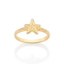 Anel skinny estrela do mar banhado a ouro 513491 Rommanel