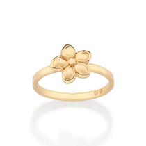 Anel skinny flor de pluméria banhado a ouro 513555 Rommanel Anel skinny flor de pluméria banhado a ouro 513555 Rommanel