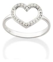 Anel Skinny Formato Coração Cravejado Por 810239 Anel Skinny Formato Coração Cravejado Por 810239