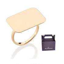 Anel Skinny Retangular Banhado à Ouro Rommanel 513503 Anel Skinny Retangular Banhado à Ouro Rommanel 513503