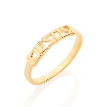 Anel skinny ring 18k com escrita jesus 511184 Rommanel