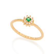 Anel skinny ring 18k com zircônias VERDE 512363 Rommanel