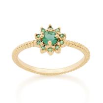 Anel skinny ring 18k flor com zircônias 512716 Rommanel