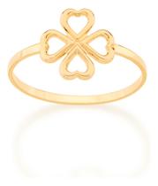 Anel Skinny Ring Com Trevo De Quatro Folhas 512875