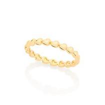 Anel skinny ring corações folheado a ouro 18k