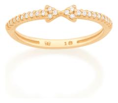 Anel Skinny Ring Cravejado Por 24 Zircônias 512860