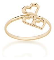 Anel Skinny Ring Formado Por 3 Corações Va 512736