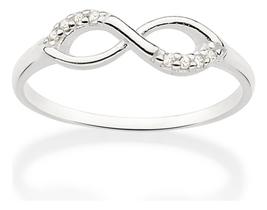 Anel Skinny Símbolo Do Infinito Cravejado P 810250