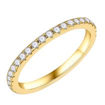 Anel SMILEST em prata banhada a ouro com moissanita para mulheres