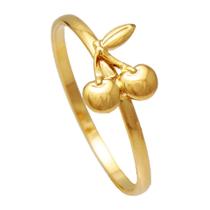 Anel Softjoias Duas Cerejas Folheado em Ouro 18K