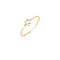 Anel Sol Estrela Delicado Em Ouro Puro 10k As518