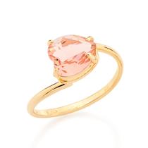 Anel solitário 18k com cristal ROSA 511598 Rommanel